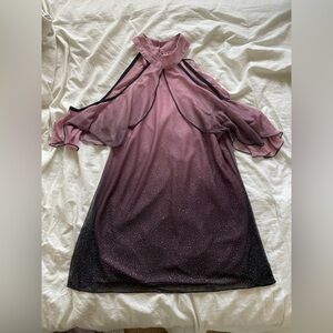 Venus Pink and Black Ombre Glitter Blouse (Small)